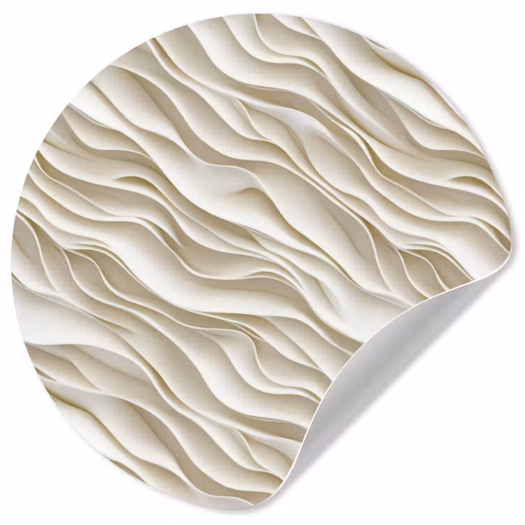 Golven - Wit - Minimalistisch Wandcirkel behangsticker klein 186 -3d