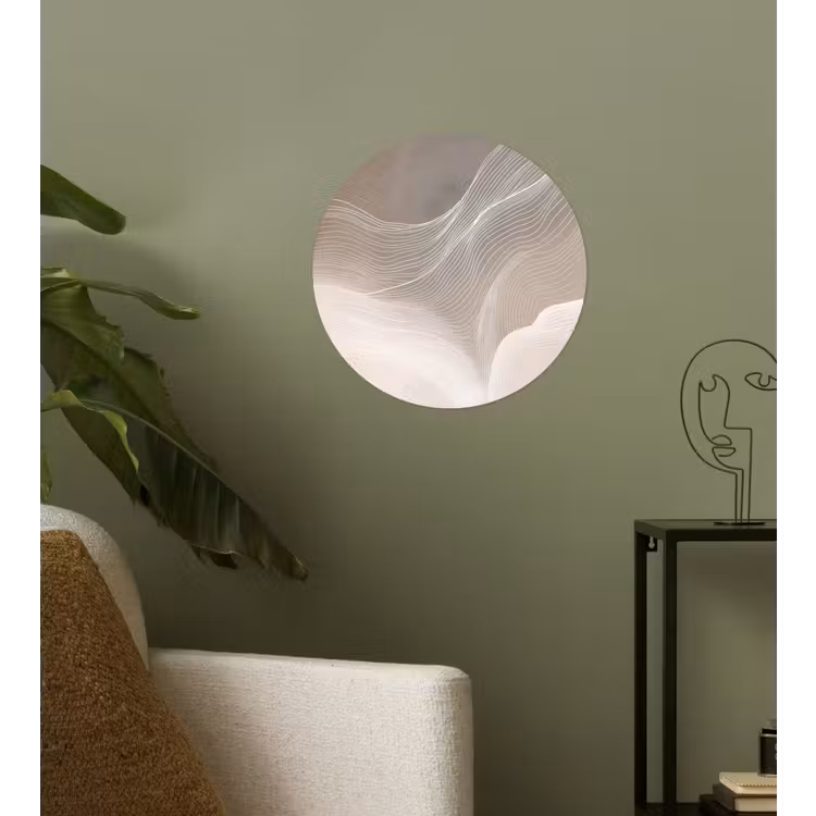 Golvende lijnen - Luchtstromen - Harmonieus Wandcirkel behangsticker klein -sfeer2