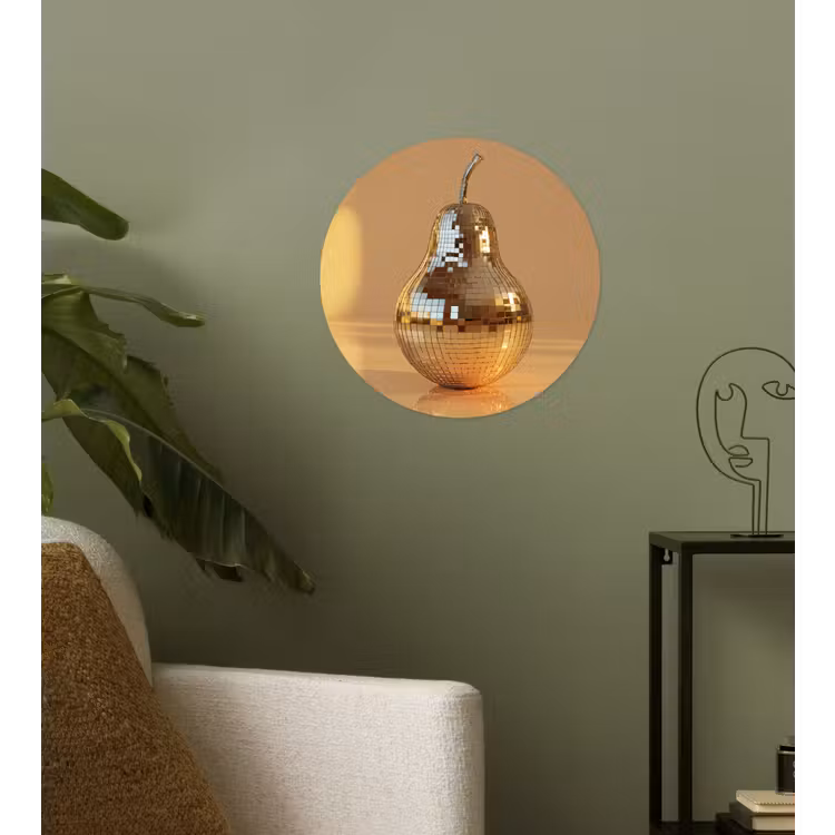 Goud - Disco - Glitter - Peer Wandcirkel behangsticker klein -sfeer2