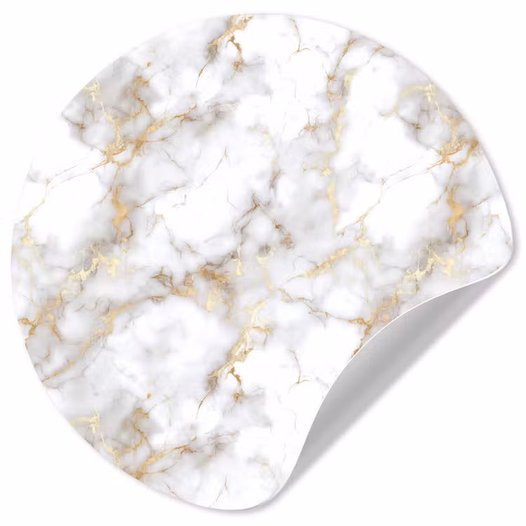 Gouden aders - Marmer - Wit Wandcirkel behangsticker klein 186 -3d