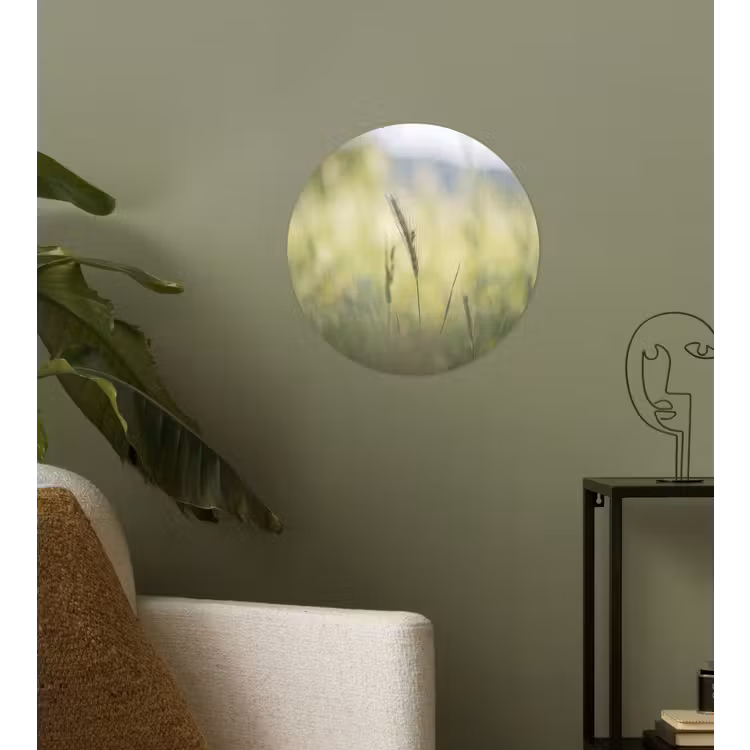 Graan - Aar - Natuur - Groen - Detail Wandcirkel behangsticker klein -sfeer2