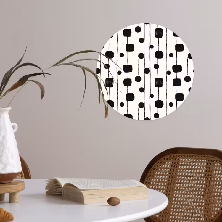 Grafisch - Modern - Zwart Wandcirkel behangsticker klein 186 -sfeer3