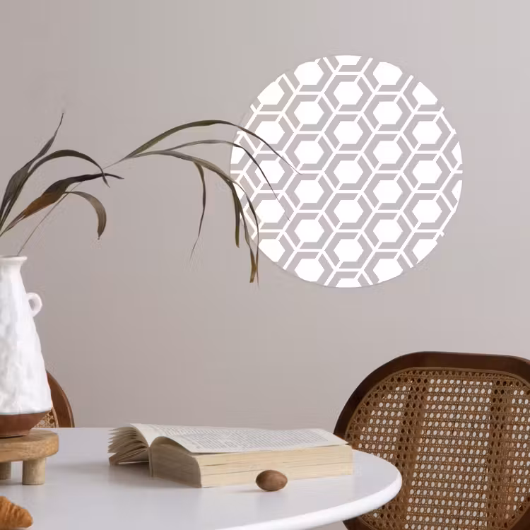 Grafisch - Patroon - Modern - Hexagon Wandcirkel behangsticker klein 186 -sfeer3
