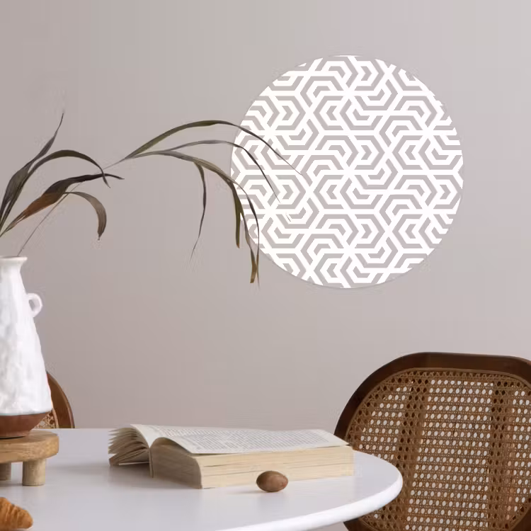 Grafisch - Patroon - Modern - Hexagon Wandcirkel behangsticker klein 186 -sfeer3