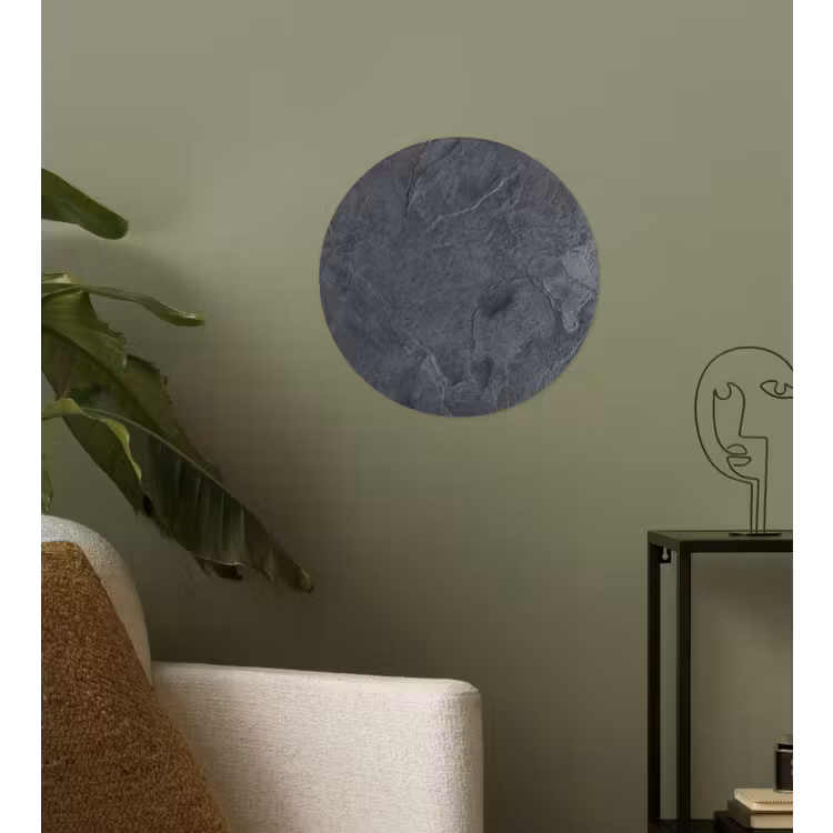 Grijs - Beton - Leisteen - Structuur - Retro Wandcirkel behangsticker klein -sfeer2