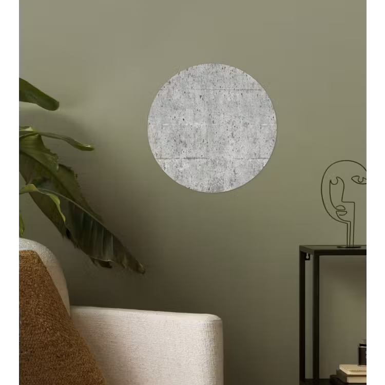 Grijs - Muur - Poriën Wandcirkel behangsticker klein 186 -sfeer2