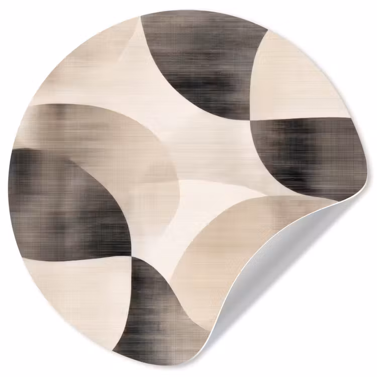 Grillige vormen - Subtiele overgangen - Dynamisch Wandcirkel behangsticker klein -3d
