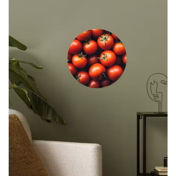 Groente - Rood - Tomaten Wandcirkel behangsticker klein -sfeer2