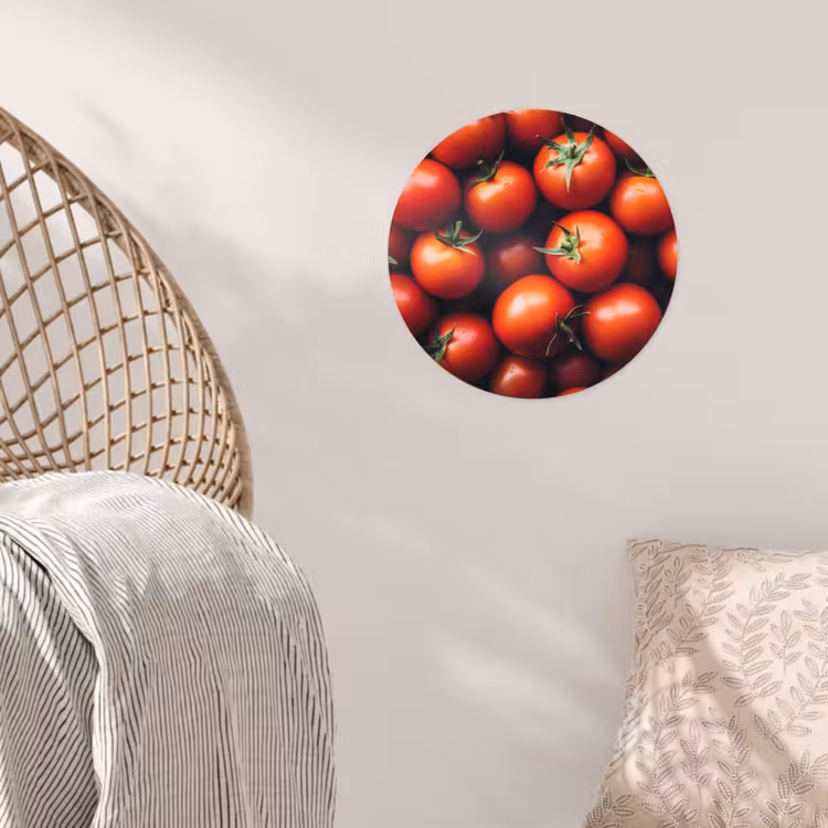 Groente - Rood - Tomaten Wandcirkel behangsticker klein -sfeer4