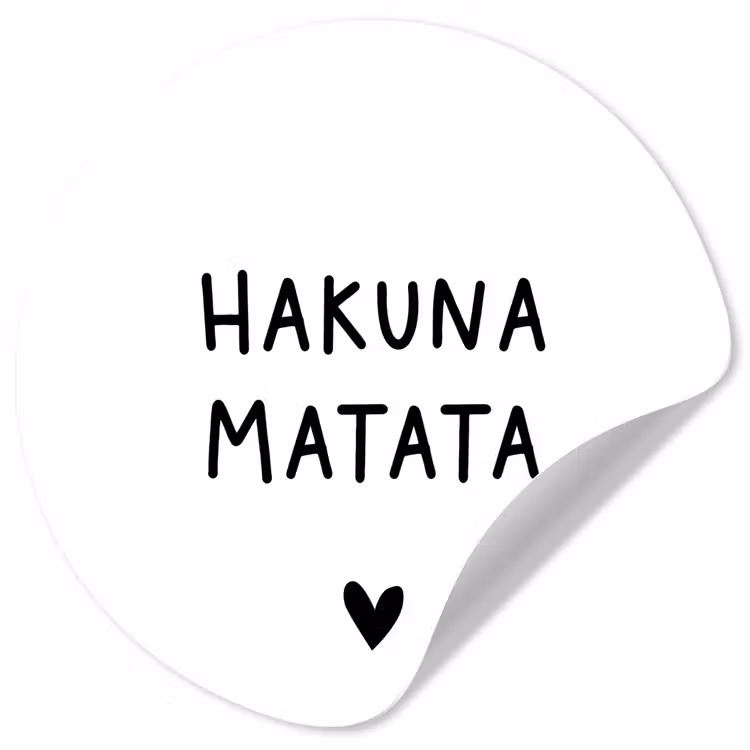 Hakuna matata - Spreuken - Quotes Wandcirkel behangsticker klein -3d
