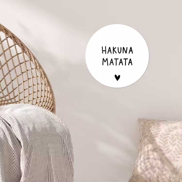 Hakuna matata - Spreuken - Quotes Wandcirkel behangsticker klein -sfeer4