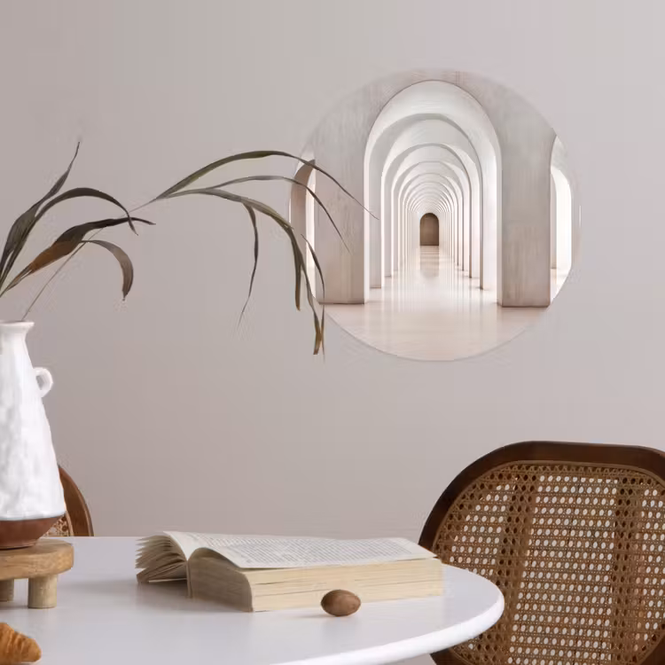 Hal - Bogen - Symmetrisch - Modern Wandcirkel behangsticker klein -sfeer3