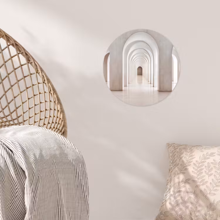 Hal - Bogen - Symmetrisch - Modern Wandcirkel behangsticker klein -sfeer4