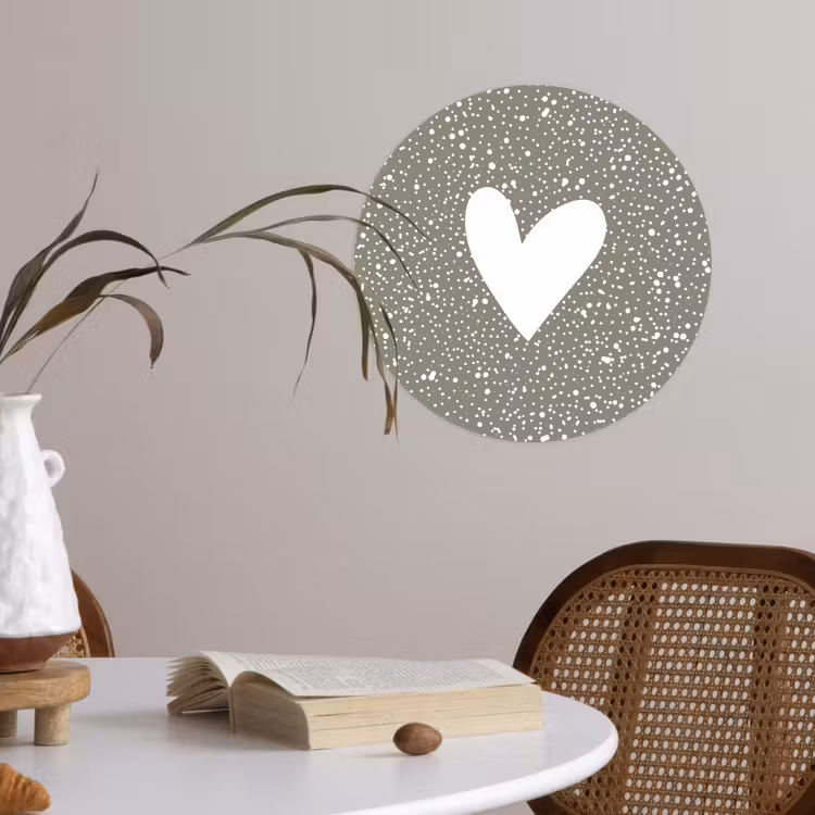 Hart - Design - Liefde Wandcirkel behangsticker klein -sfeer3