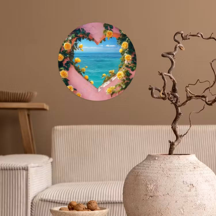 Hart - Zee - Muur Wandcirkel behangsticker klein -sfeer1