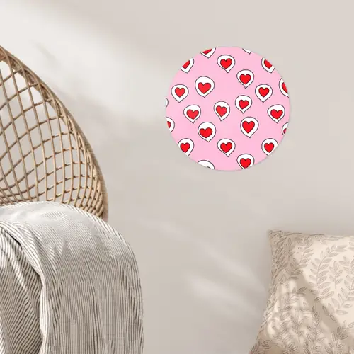 Hartjes - Patroon - Rood Wandcirkel behangsticker klein 186 -sfeer4