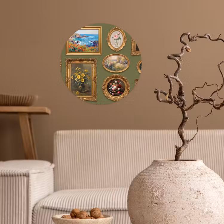 Hert - Bos - Natuur - Klassiek - Dieren Wandcirkel behangsticker klein -sfeer1