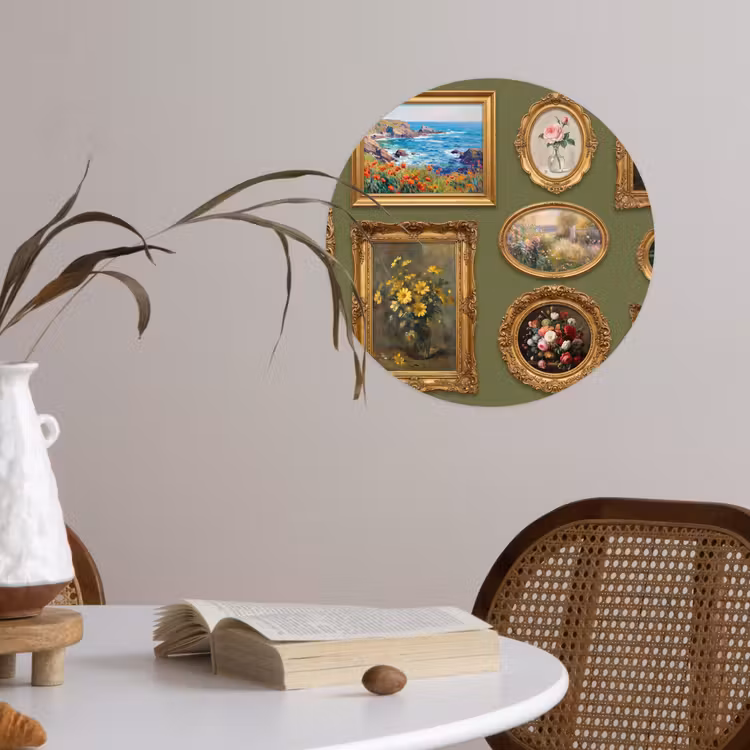 Hert - Bos - Natuur - Klassiek - Dieren Wandcirkel behangsticker klein -sfeer3