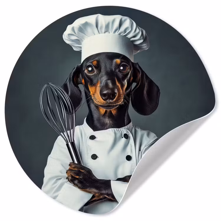 Hond - Garde - Kok Wandcirkel behangsticker klein -3d