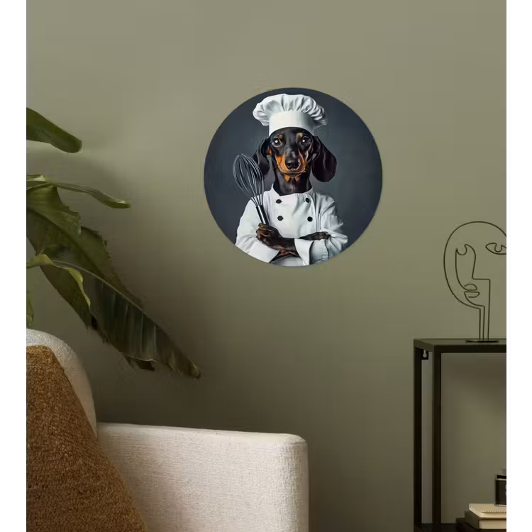 Hond - Garde - Kok Wandcirkel behangsticker klein -sfeer2