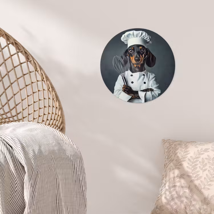 Hond - Garde - Kok Wandcirkel behangsticker klein -sfeer4