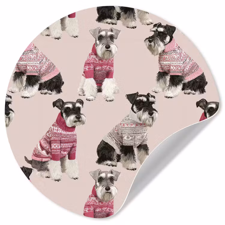 Honden - Truien - Rood Wandcirkel behangsticker klein 186 -3d