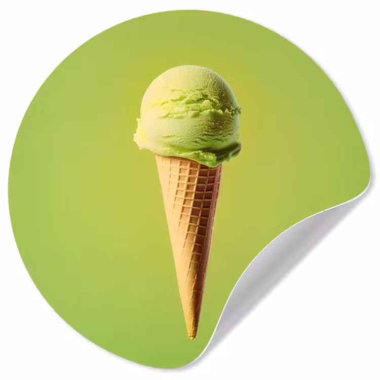 Hoorntje - Schepijs - Groen Wandcirkel behangsticker klein -3d