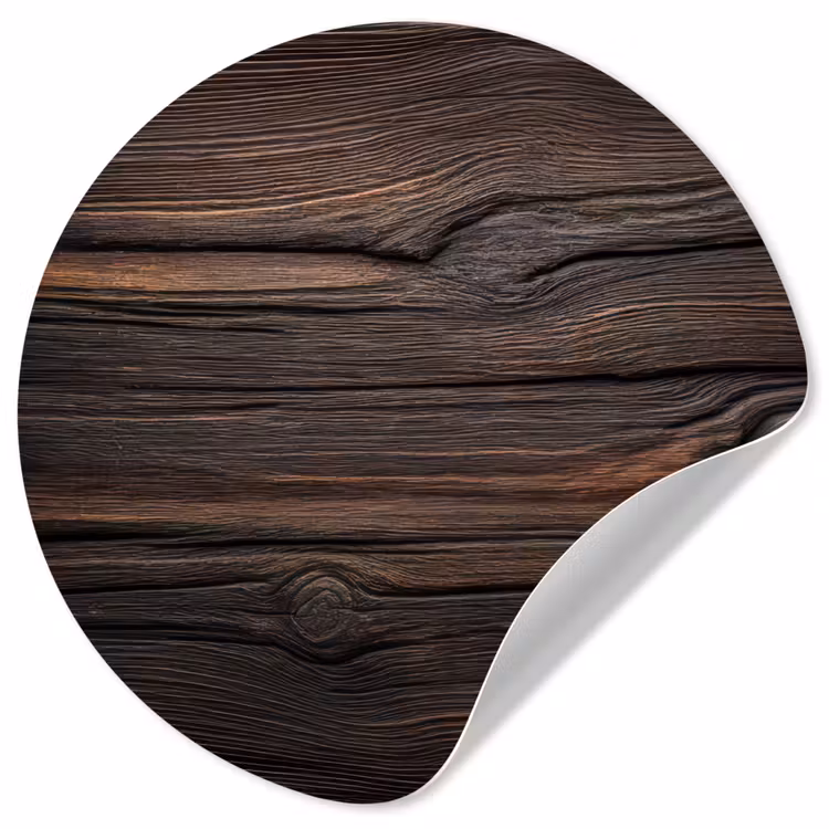 Hout - Grillige nerven Wandcirkel behangsticker klein -3d