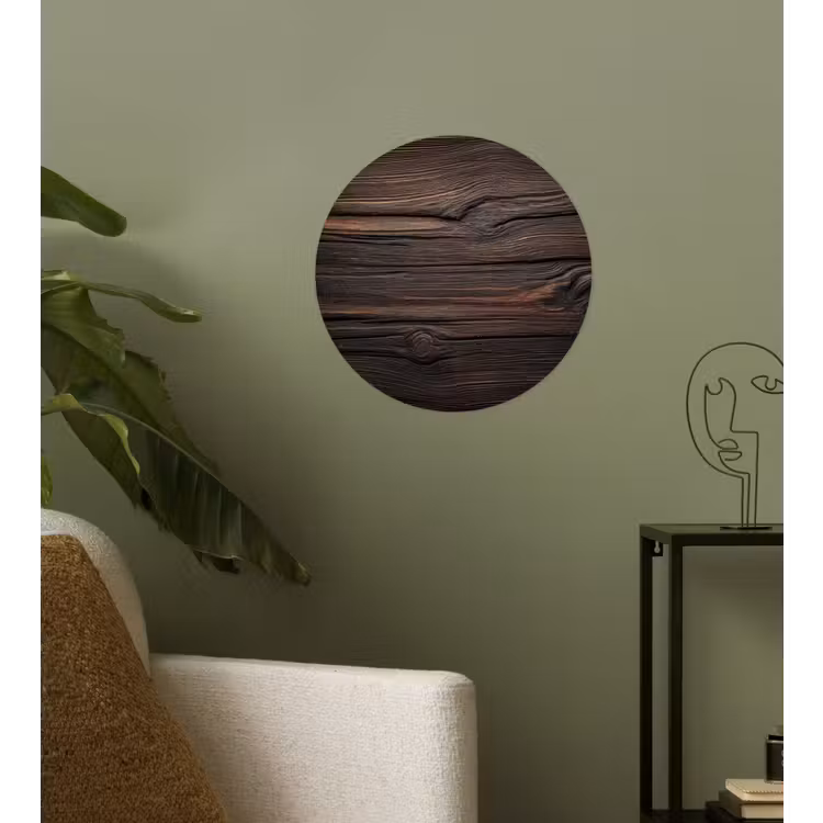Hout - Grillige nerven Wandcirkel behangsticker klein -sfeer2