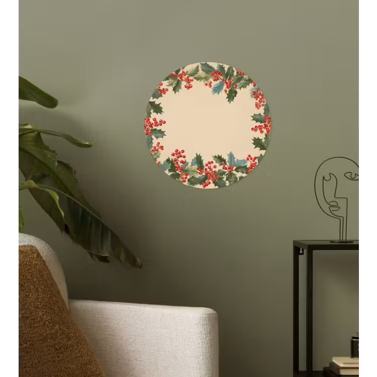 Hulstrand - Bessen - Beige Wandcirkel behangsticker klein -sfeer2