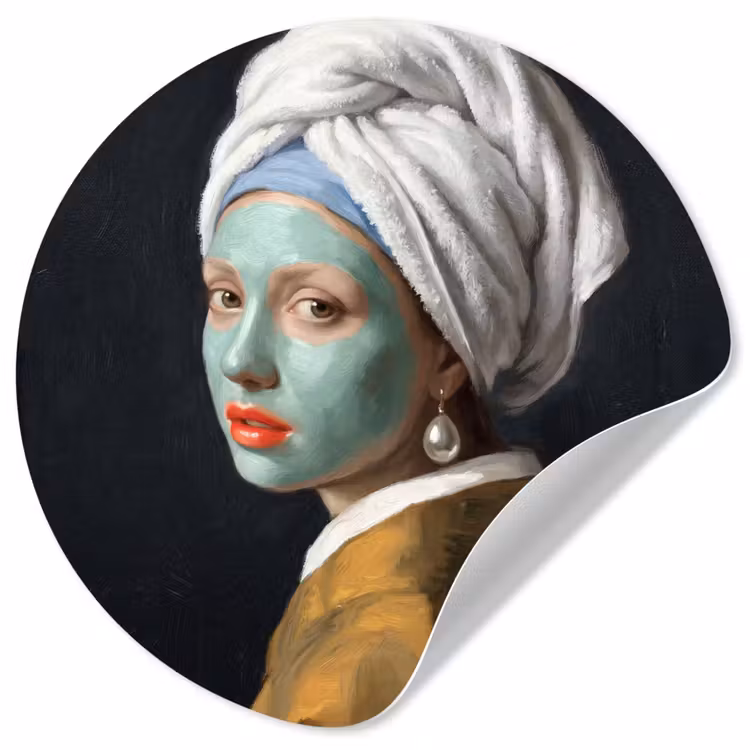 Iconisch - Modern - Kleurrijk Wandcirkel behangsticker klein -3d