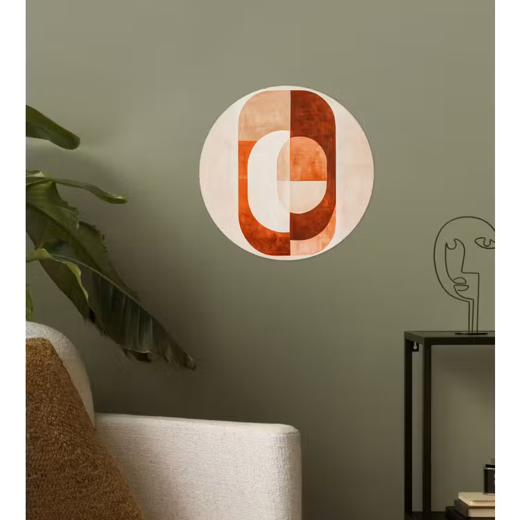 Illustratie - Abstract - Vormen - Rood Wandcirkel behangsticker klein -sfeer2