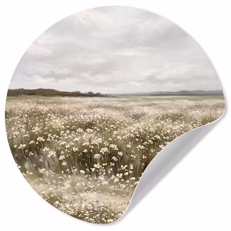Illustratie - Landschap - Wit Wandcirkel behangsticker klein -3d