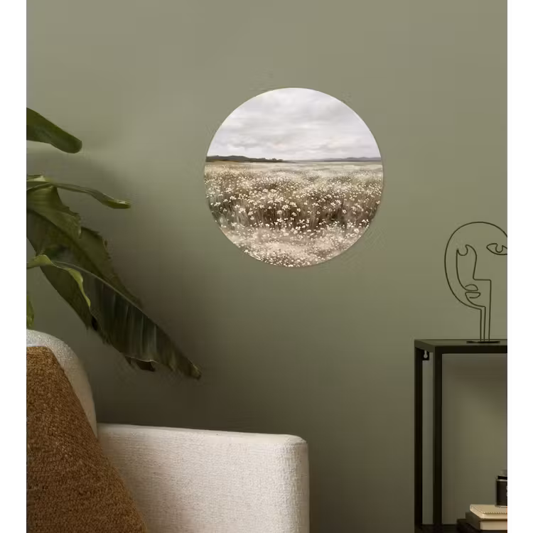 Illustratie - Landschap - Wit Wandcirkel behangsticker klein -sfeer2