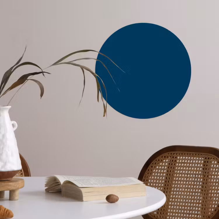 Indigo - Palet - Kleuren Wandcirkel behangsticker klein 186 -sfeer3