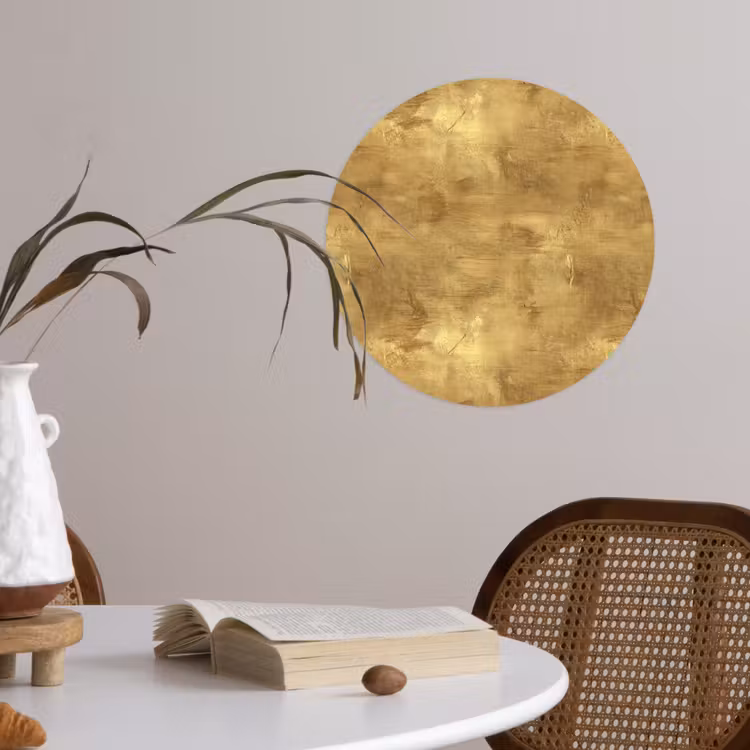 Industrieel - Textuur - Goud Wandcirkel behangsticker klein 186 -sfeer3