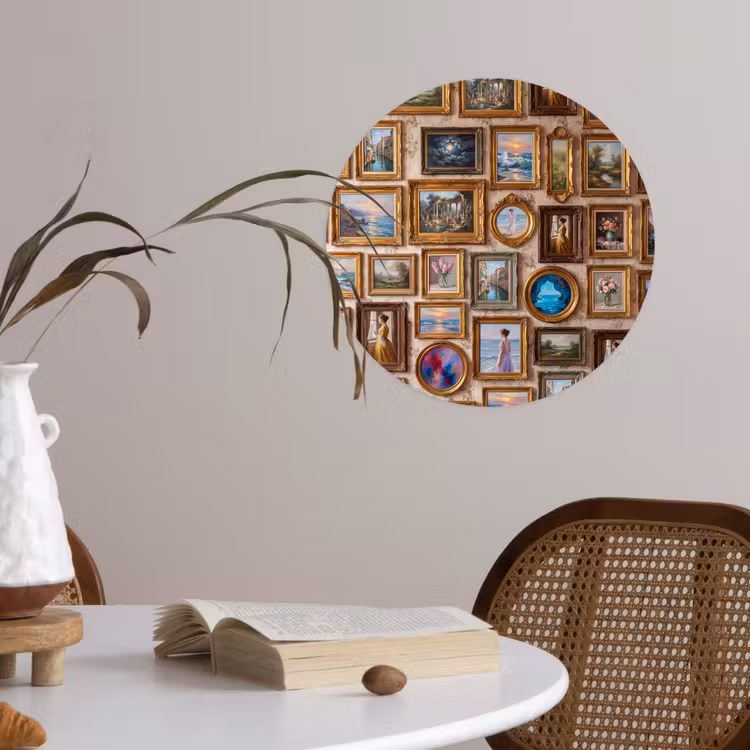 Interieur - Kunst - Collectie - Klassiek - Goud Wandcirkel behangsticker klein -sfeer3