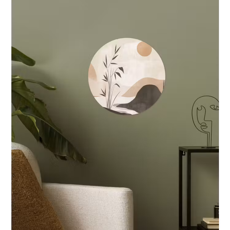 Japandi - Landschap - Beige Wandcirkel behangsticker klein -sfeer2