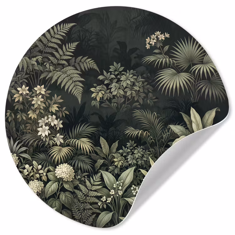Jungle - Bladeren - Botanisch - Groen Wandcirkel behangsticker klein -3d
