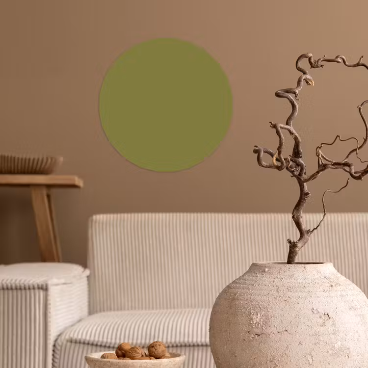Juniper - Groen - Organisch Wandcirkel behangsticker klein 186 -sfeer1