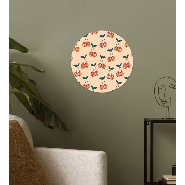 Kers - Disco - Patroon Wandcirkel behangsticker klein 186 -sfeer2