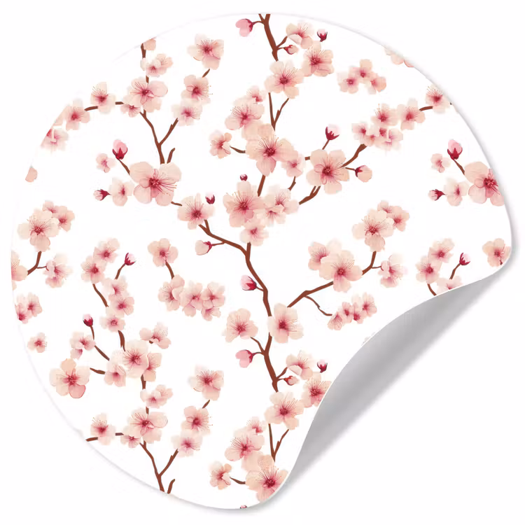 Kersenbloesem - Takken - Roze Wandcirkel behangsticker klein 186 -3d