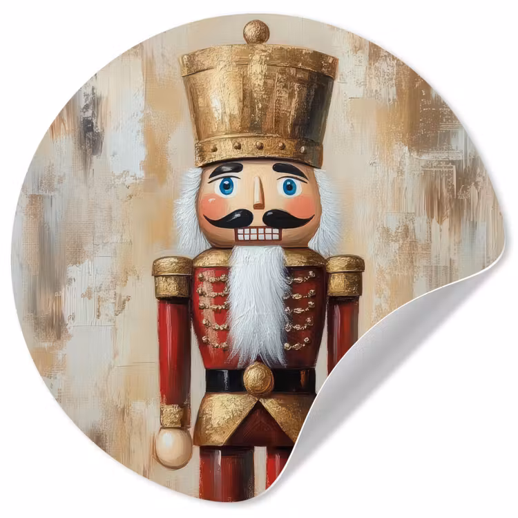 Kerst - Poppetje - Abstract Wandcirkel behangsticker klein -3d