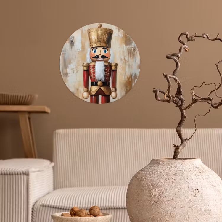 Kerst - Poppetje - Abstract Wandcirkel behangsticker klein -sfeer1