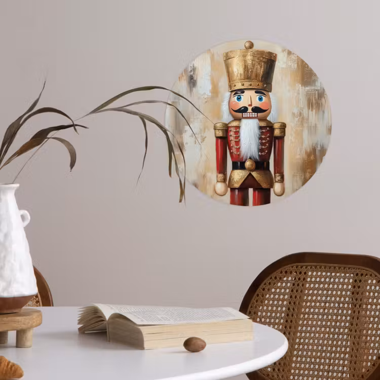 Kerst - Poppetje - Abstract Wandcirkel behangsticker klein -sfeer3