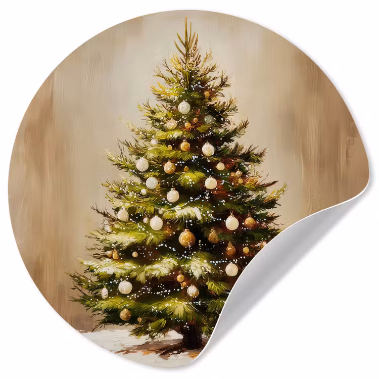 Kerst - Sfeer - Groen Wandcirkel behangsticker klein -3d