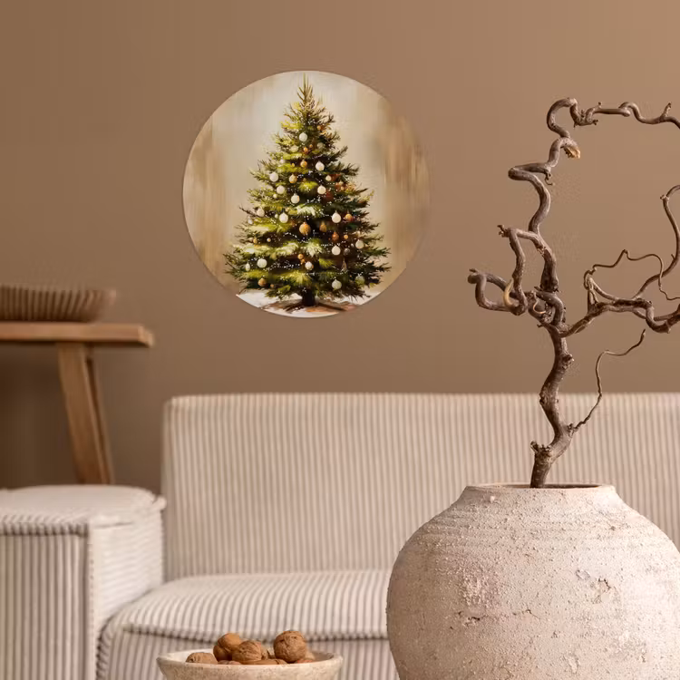 Kerst - Sfeer - Groen Wandcirkel behangsticker klein -sfeer1