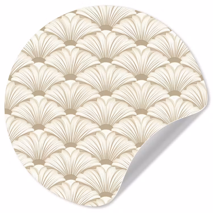 Klassiek - Art - Beige Wandcirkel behangsticker klein 186 -3d