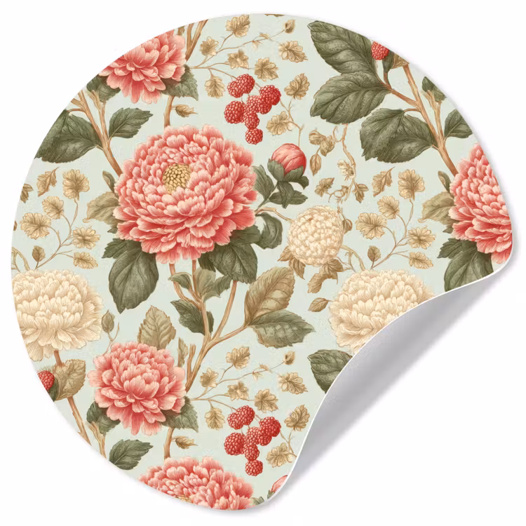 Klassiek - Botanisch - Veelkleurig Wandcirkel behangsticker klein 186 -3d
