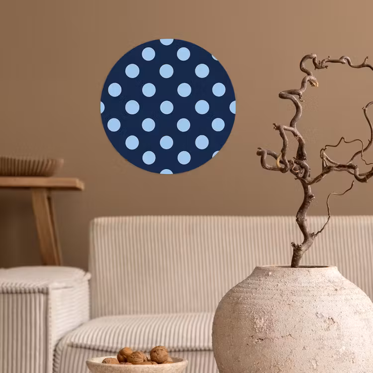 Klassiek - Dots - Blauw Wandcirkel behangsticker klein 186 -sfeer1